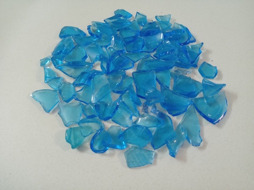 Natural Blue Recycled Glass Chips for Decoration Purpose and Landscaping