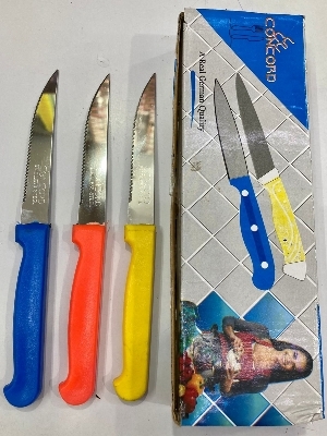 Folding Kitchen Knife - Stainless Steel Blade, Gray Metal Design with ABS Handle