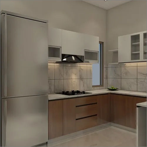 Gray Acrylic Modular Kitchen