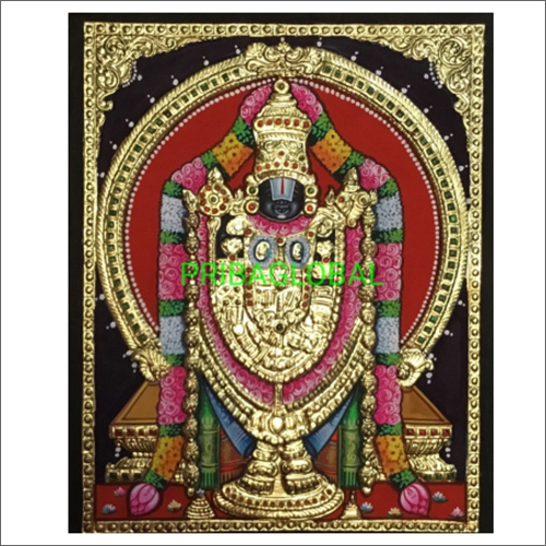Perumal  Balaji Tanjore Painting Size: Different Available