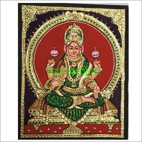 Goddess Lakshmi Tanjore Painting Size: Different Available