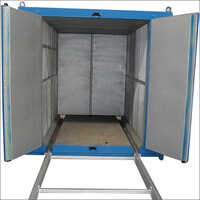 Blue Industrial Batch Oven With Both Side Doors