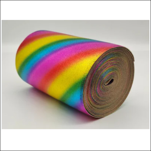 Multicolored Foil Over Elastic Rainbow Pastel Fold