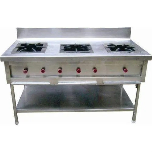 Ss Commercial Three Burner Gas Stove