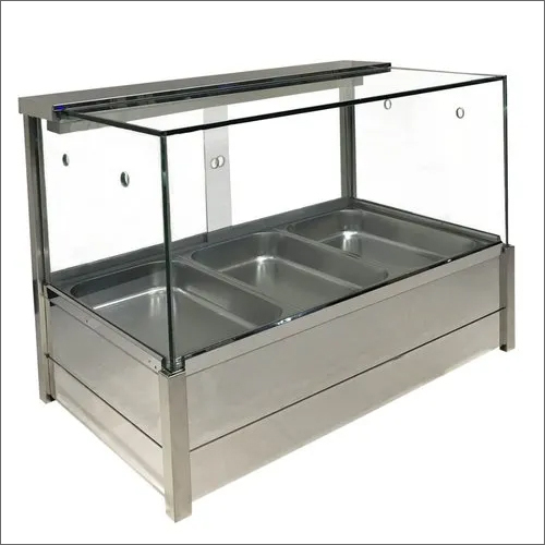 ग्लास कवरिंग के साथ सिल्वर बैन मैरी