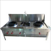 Ss Heavy Duty Chinese Two Burner Stove