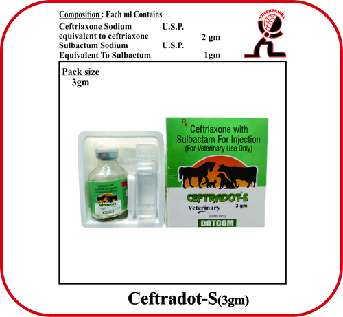 Ceftriaxone Sulbactum Soduim 3gm- Brand- CEFTRADOT- S - 3gm
