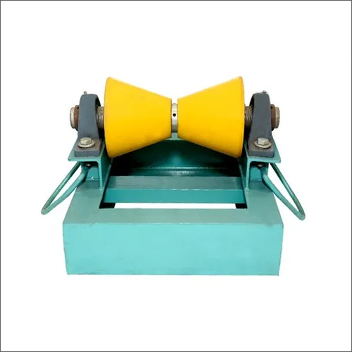 Green-Yellow Pu Coated Cone Type Pipe Roller With Stand