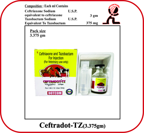 Ceftriaxone Tazobactum Soduim 3.375gm Brand -  CEFTRADOT-TZ - 3.375gm