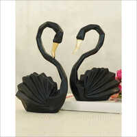 Decorative Duck Abstract Sculpture - Painted Finish | Black Color, Easy To Clean, Indian Style