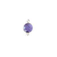 Round Fancy Bezel Gemstone Pendant- Sterling Silver Pendant