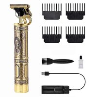 C Hair Clippers For Men - Carbon Steel, 20x10x5 Cm | Zero-gapped T-blade, Cordless, Usb Rechargeable, R-shaped Round Blade