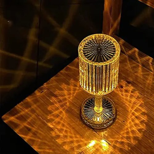 Crystal Lamp USB Port Charging Bedside Table Lamp