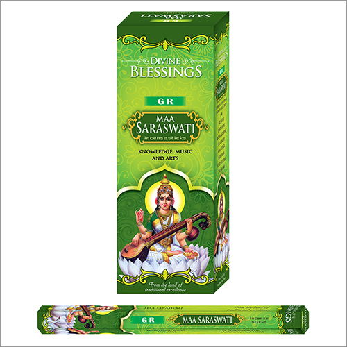 Maa Saraswati Incense Sticks - Bamboo Sticks, Artificial Fragrances | Eco-Friendly Indian Aromatic Incense for Soothing Ambiance