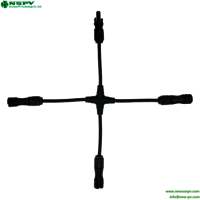 Cross Type Solar Branch Cable Harness With PV Connectors Solar Wiring Harness