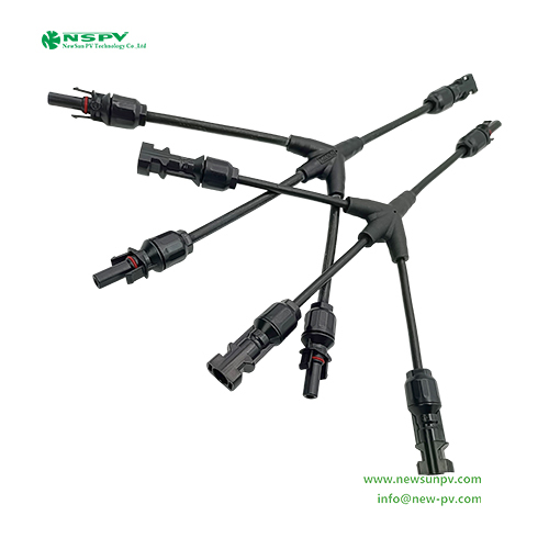 Photovoltaic Wiring Solar Panel Parallel Y Type Branch Connectors 3 In 1 Type Solar Wiring Harness