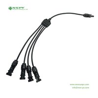 NSPV 4 To 1 Solar Cable Harness Solar Y Connectors Solar Panel Parallel Connectors Solar Wiring Harness