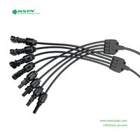 NSPV PV Cable assembly 4 In 1 Solar Panel Y Type Branch Connectors Solar Wiring Harness