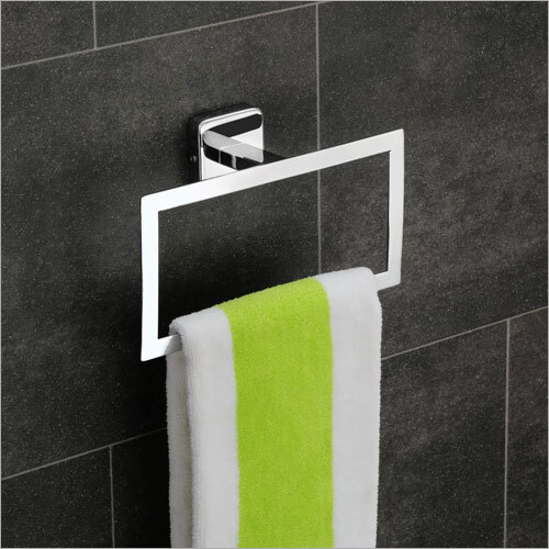 AMAZE NAPKIN RING - Stainless Steel, 10 Inch Rectangular Shape, Glossy Finish | Versatile Folding Towel Rack for Bathrooms and Hotels