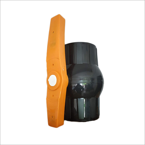 PP Solid Ball Valve - 5 Inch, Orange and Black Plastic | Industrial Water Usage, Durable Design