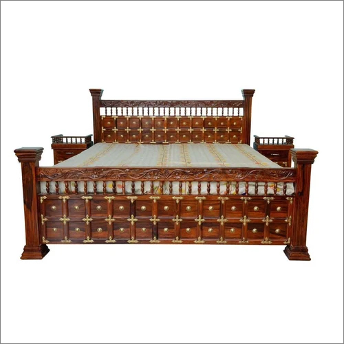 Durable Sheesham Wood Queen Size Bed