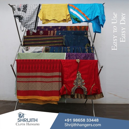 Garment cloth drying hangers at Tirupur.