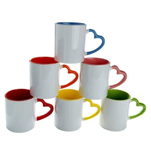 Heart handle 3 tone mugs