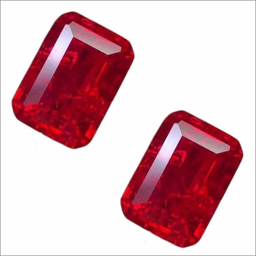 Octagon Synthetic Ruby Gemstone Size: Different Available