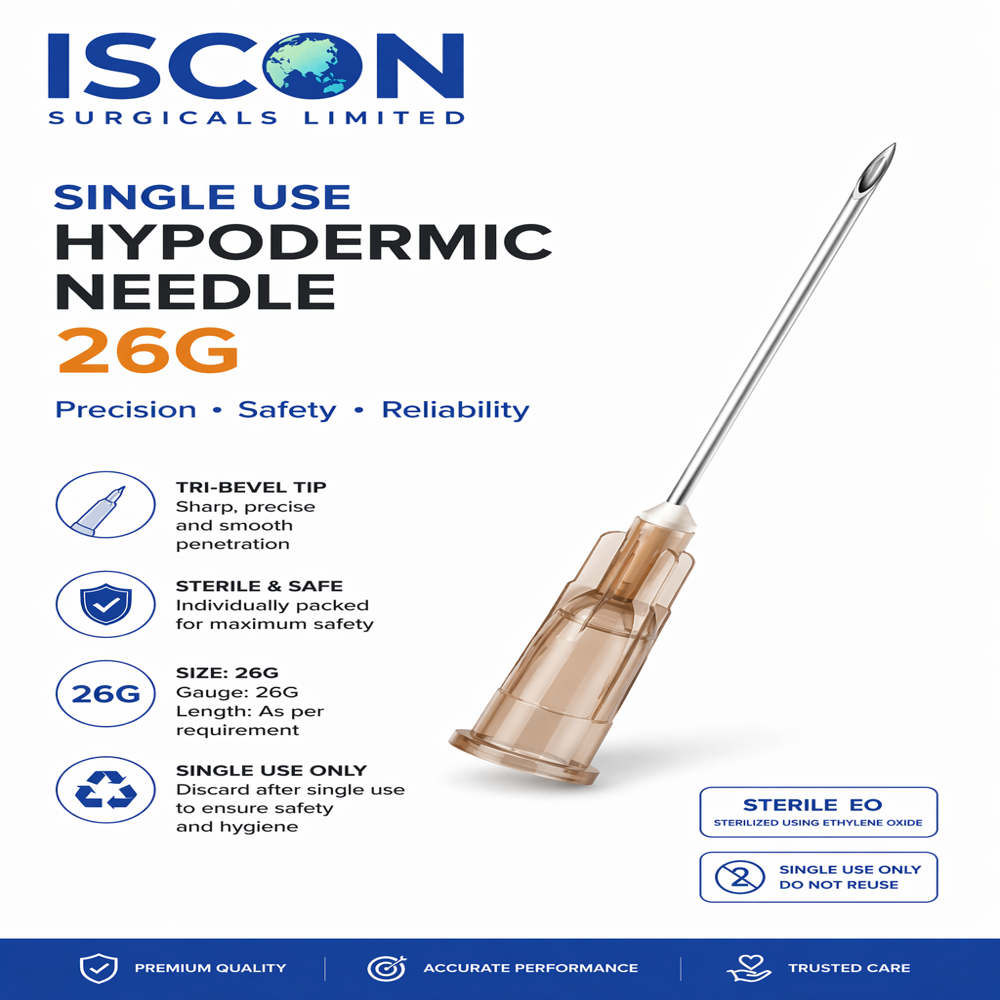 Single use needle 27G-29G