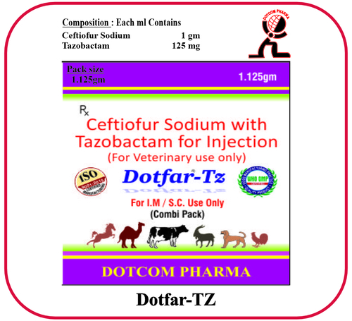 Ceftiofur Sodium Tazobactum 1.125 gm Brand - DOTFAR-TZ