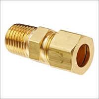 Brass Male Connector - Brass Material, Circular Shape, Golden Color, Male Connection Type | Warranty Included, Durable And Reliable Connectivity