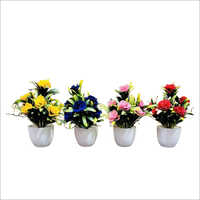 7 Inch Artificial Rose Flower Plant - Plastic & Velvet, 7 Inch Size | Durable, Eco-friendly, Handmade Decorative Plant For Home & Wedding Decoration