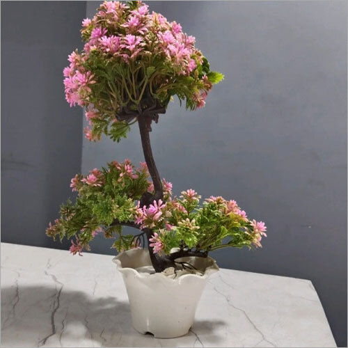 Durable 14 Inch Artificial Pink Flower Plant