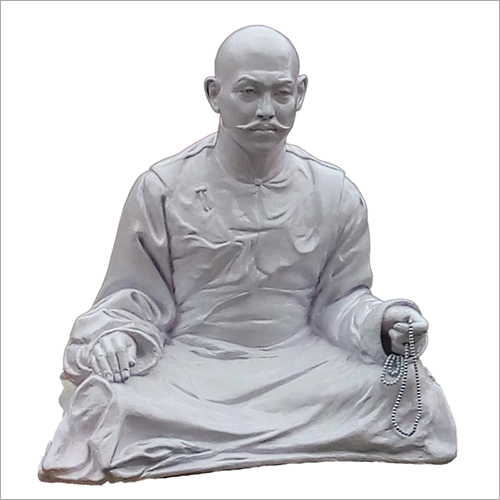 Man Chanting Rosary Beads Fiber Statue