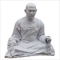Man Chanting Rosary Beads Fiber Statue