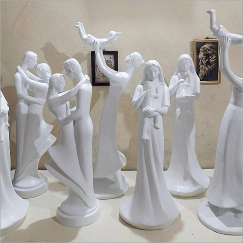 Mothers Holding Babies and Dancing Couples Fiber Statues