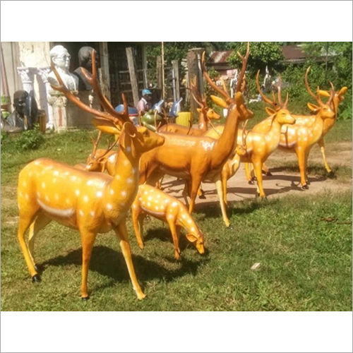 Herd Of Deer Fiber Statue