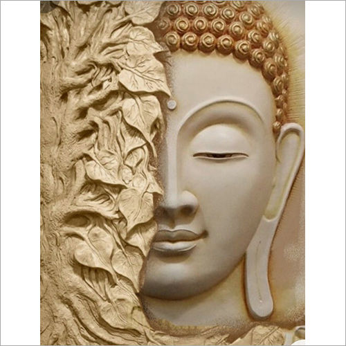 Buddha Behind Peepal Tree Fiber Statue