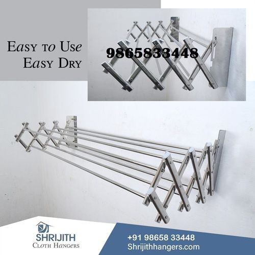 Wall mounted cloth drying hanger at Coimbatore.