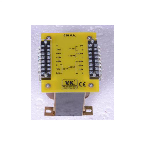 650VA Control Transformer - Mild Steel, Three Phase Design | High Voltage Handling 1-500V, Commercial Use, Weight Range 1-100kg