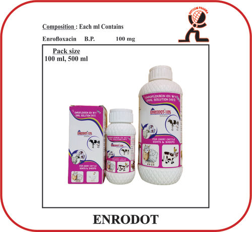 Enrofloxacin ORAL SUSPENSION - Brand - ENRODOT 500 ml