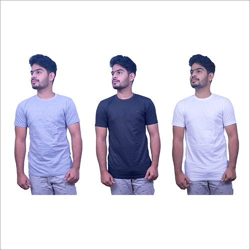 Mens Casual Wear T Shirt - Cotton Fabric, Multicolor, Short Sleeves, O-Neck Collar | Plain Pattern for Everyday Comfort