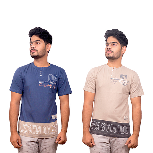 DSC7788 Mens Half Sleeve T Shirt - Cotton Fabric, O-Neck Collar, Printed Pattern | Short Sleeves for Casual Summer Comfort