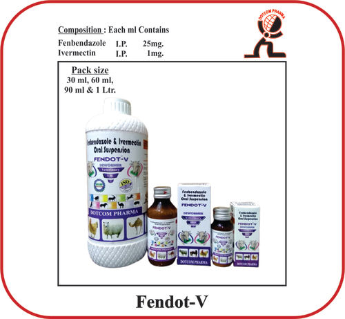 Liquid Fenbendazole Ivermectin Oral Suspension - Brand - Fendot-v 30 Ml