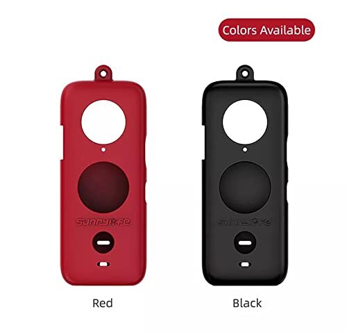 Sunnylife Body Silicone Cover And Lanyard for Insta360 One X2 (Red/BLACK)