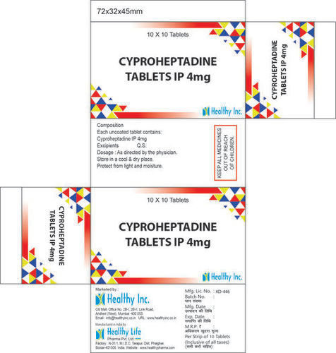 4Mg Cyproheptadine Comprimes Pharm Brit General Medicines