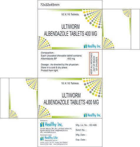 400mg Albendazole Tablets IP