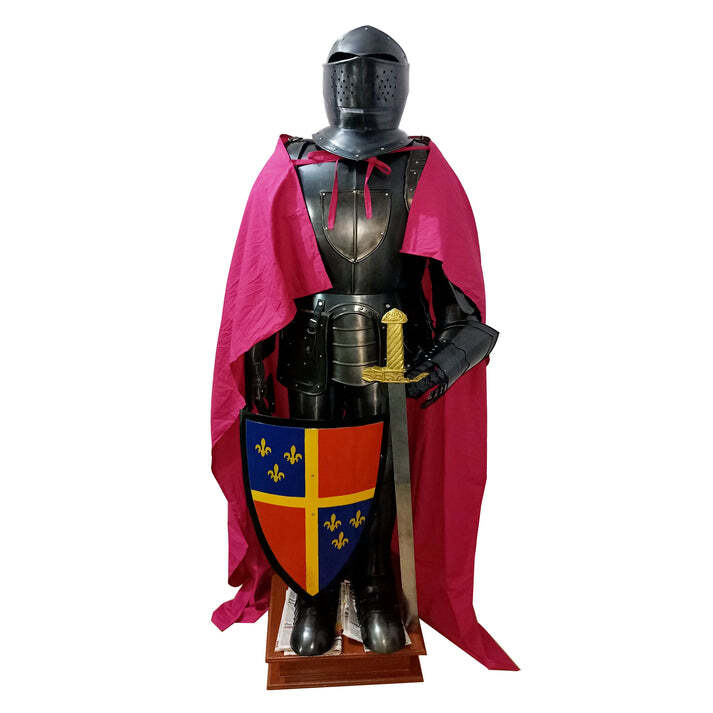 Black Knight Medieval Crusader Suit of Armor Full Suit Armor