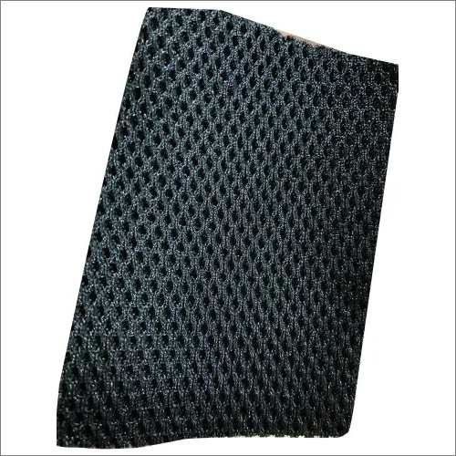 Black Polyester Air Mesh Fabric - Embossed Pattern, Light Weight | Plain Texture, Ideal for Commercial Usage