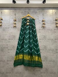 Womens Chanderi Silk Dupatta with Lagdi Pallu...